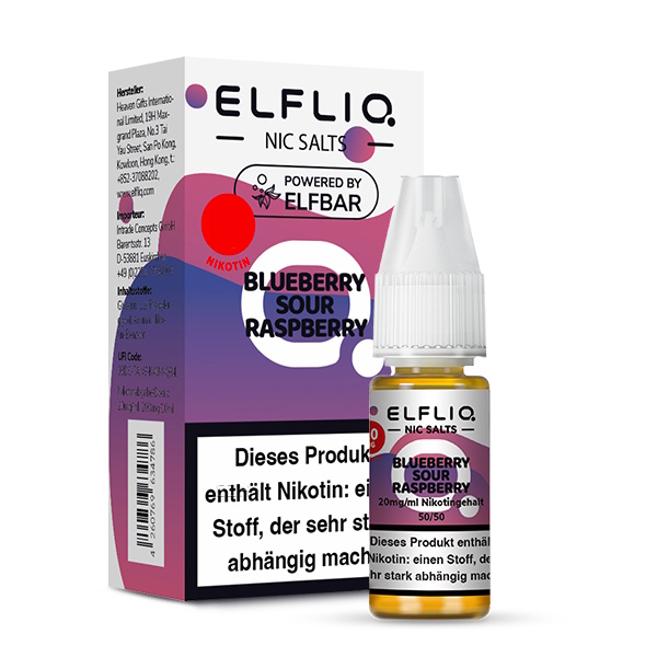 Elfliq - Blueberry Sour Raspberry 10ml NicSalt Liquid