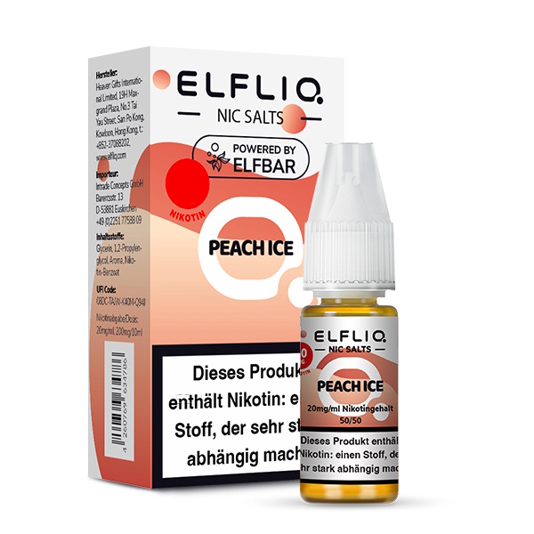Elfliq - Peach Ice 10ml NicSalt Liquid