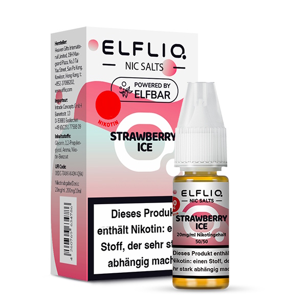 Elfliq - Strawberry Ice 10ml NicSalt Liquid