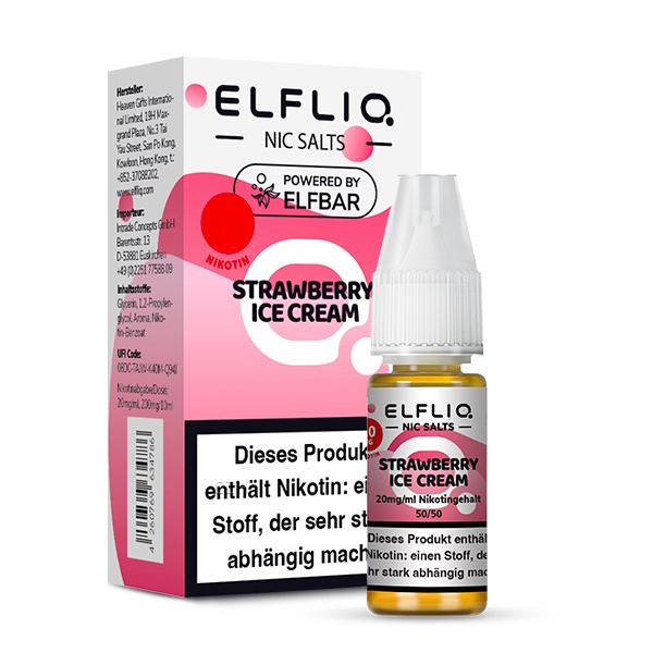 Elfliq - Strawberry Ice Cream 10ml NicSalt Liquid