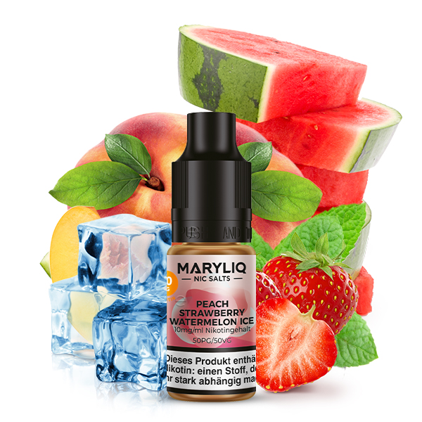 MARYLIQ - Peach Strawberry Watermelon Ice 10ml NicSalt Liquid - Image 2