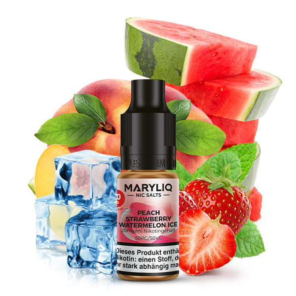 MARYLIQ - Peach Strawberry Watermelon Ice 10ml NicSalt Liquid - Image 3