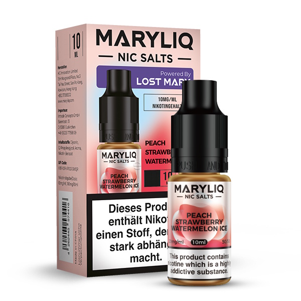 MARYLIQ - Peach Strawberry Watermelon Ice 10ml NicSalt Liquid