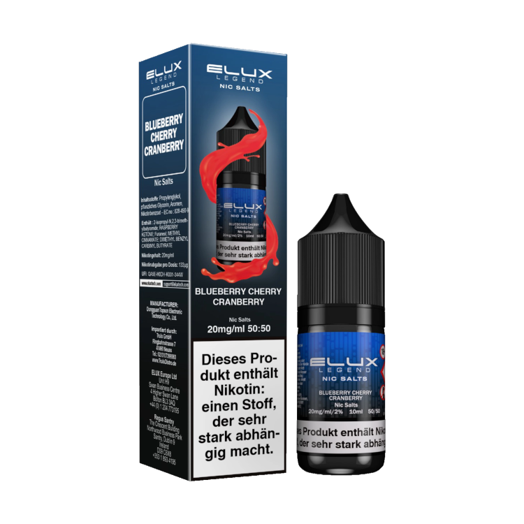 ELUX - Blueberry Cherry Cranberry 10ml NicSalt Liquid