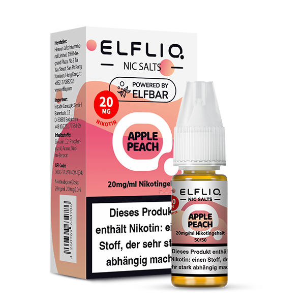 Elfliq - Apple Peach 10ml NicSalt Liquid