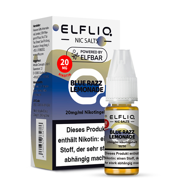 Elfliq - Blue Razz Lemonade 10ml NicSalt Liquid