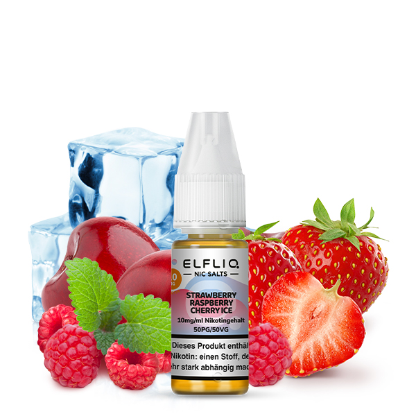 Elfliq - Strawberry Raspberry Cherry Ice 10ml NicSalt Liquid - Image 2
