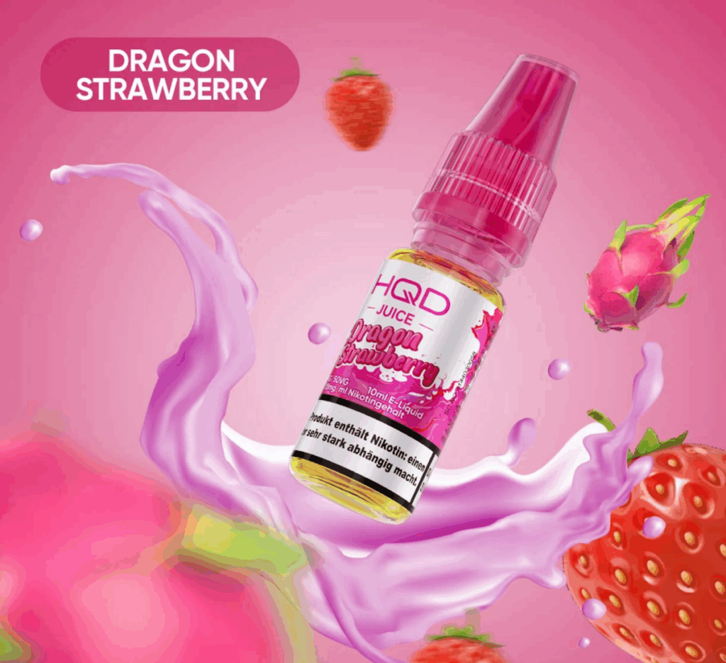 HQD Juice - Dragon Strawberry 10ml 18mg NicSalt Liquid