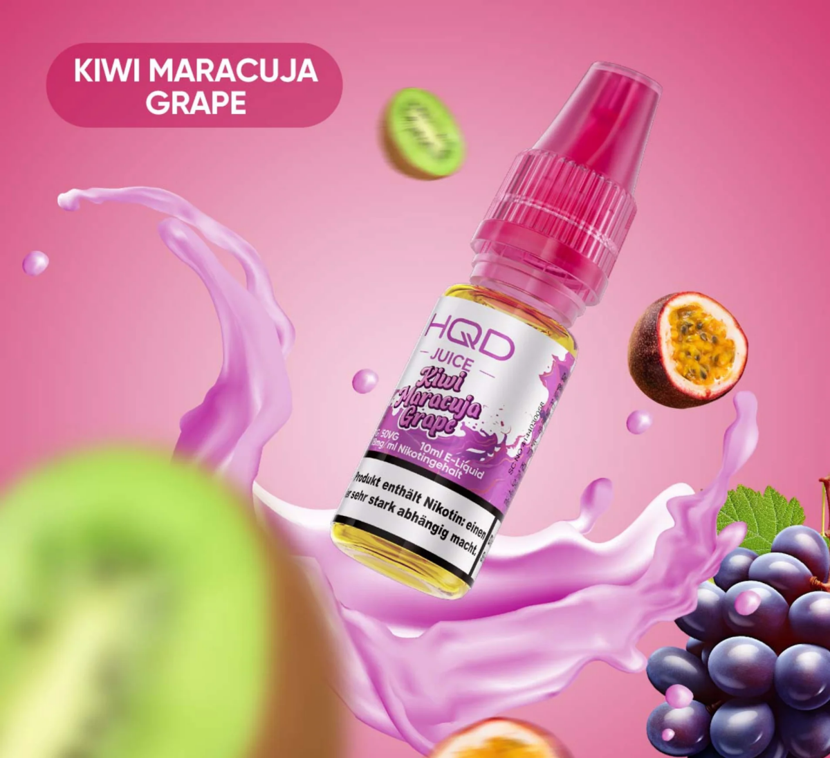 HQD Juice - Kiwi Maracuja Grape 10ml 18mg NicSalt Liquid