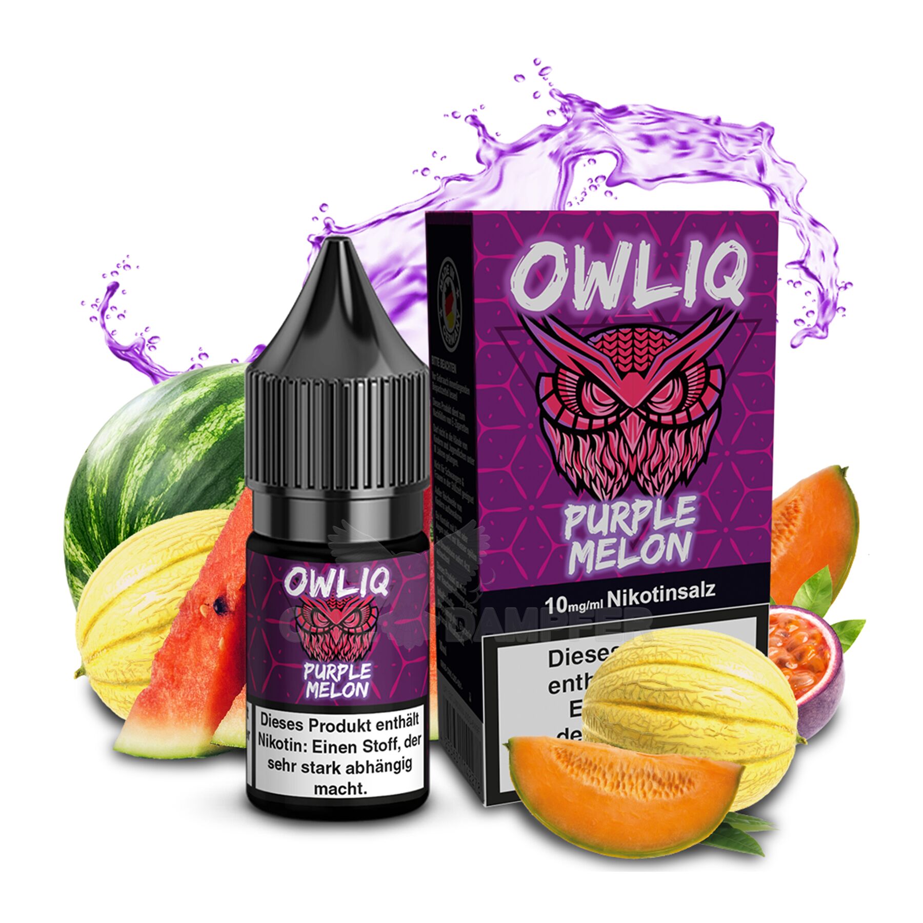 OWLIQ - Purple Melon 10ml NicSalt Liquid