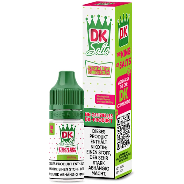 DK Salts - Straw Kiwi Bubblegum 10ml NicSalt Liquid